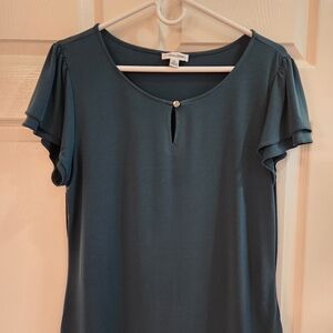 Women's Deep Green Top with Keyhole Detail Calvin Klein